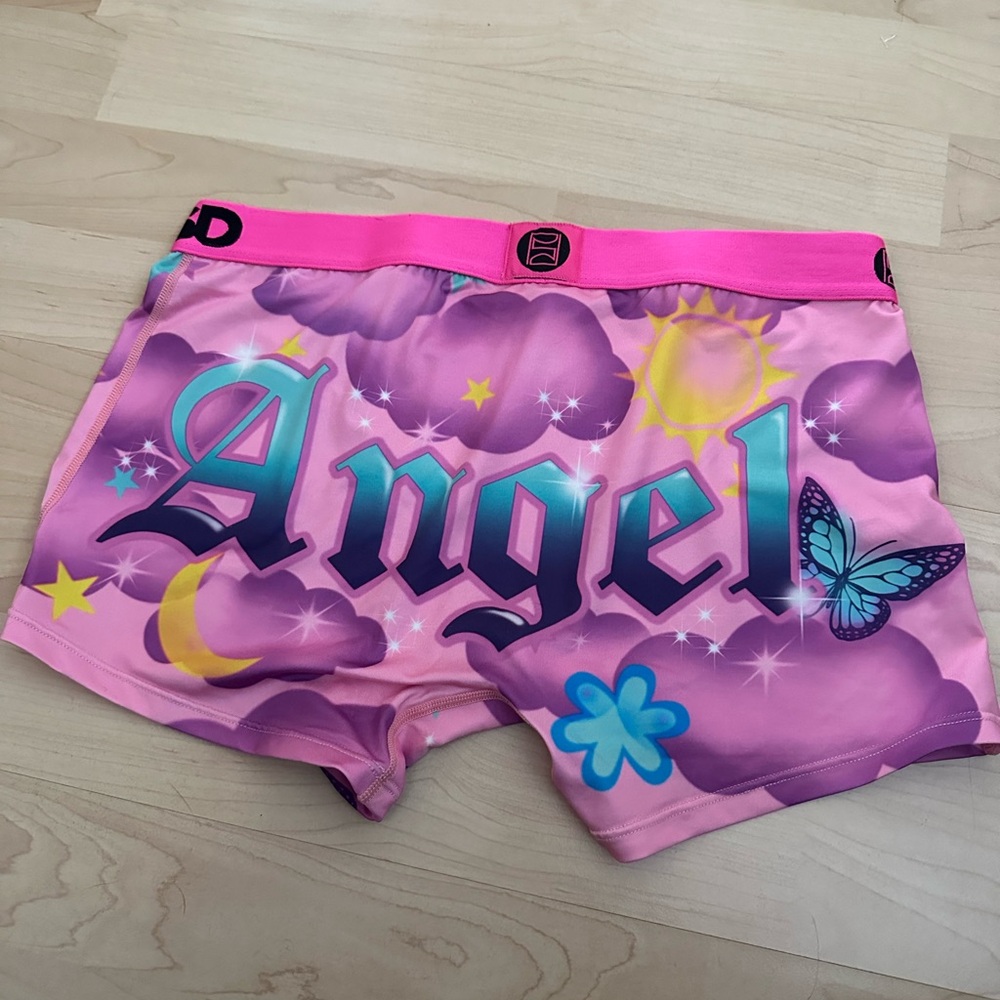 Pink Graphic Boxers with Angel Print